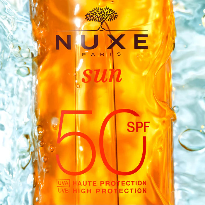 NUXE SUN Huile Solaire Bronzante Haute Protection SPF50 visage et corps 150 Ml