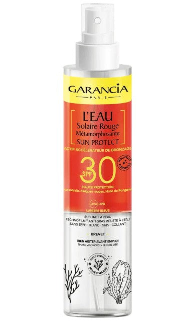 GARANCIA [ L'EAU Solaire Rouge Métamorphosante SUN PROTECT ] SPF30- Eau métamorphosante SPF30 - actif accélérateur de bronzage 150 ML