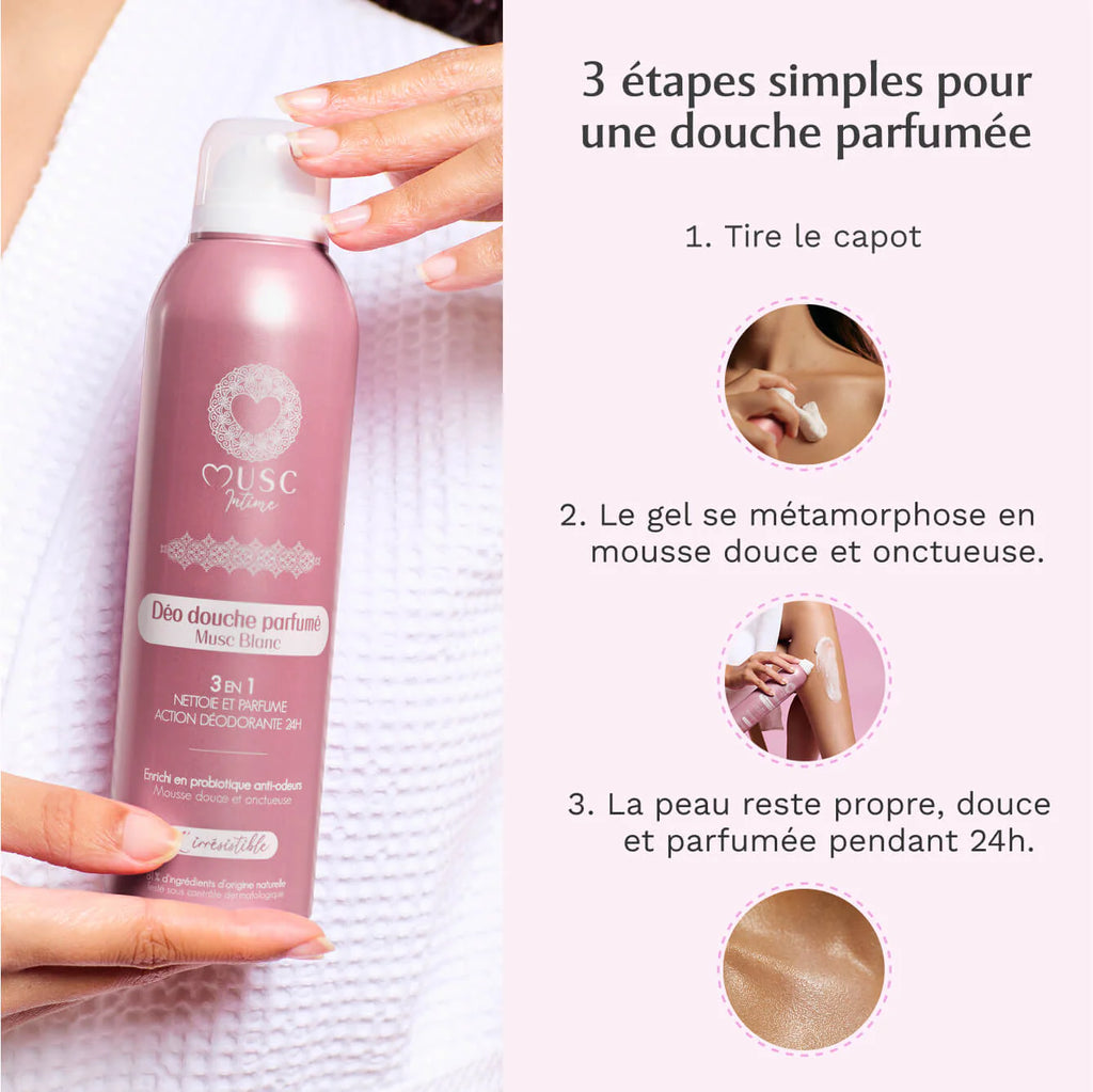 MUSC INTIME Déo douche parfumé Musc Blanc - L’Irresistible 200ml