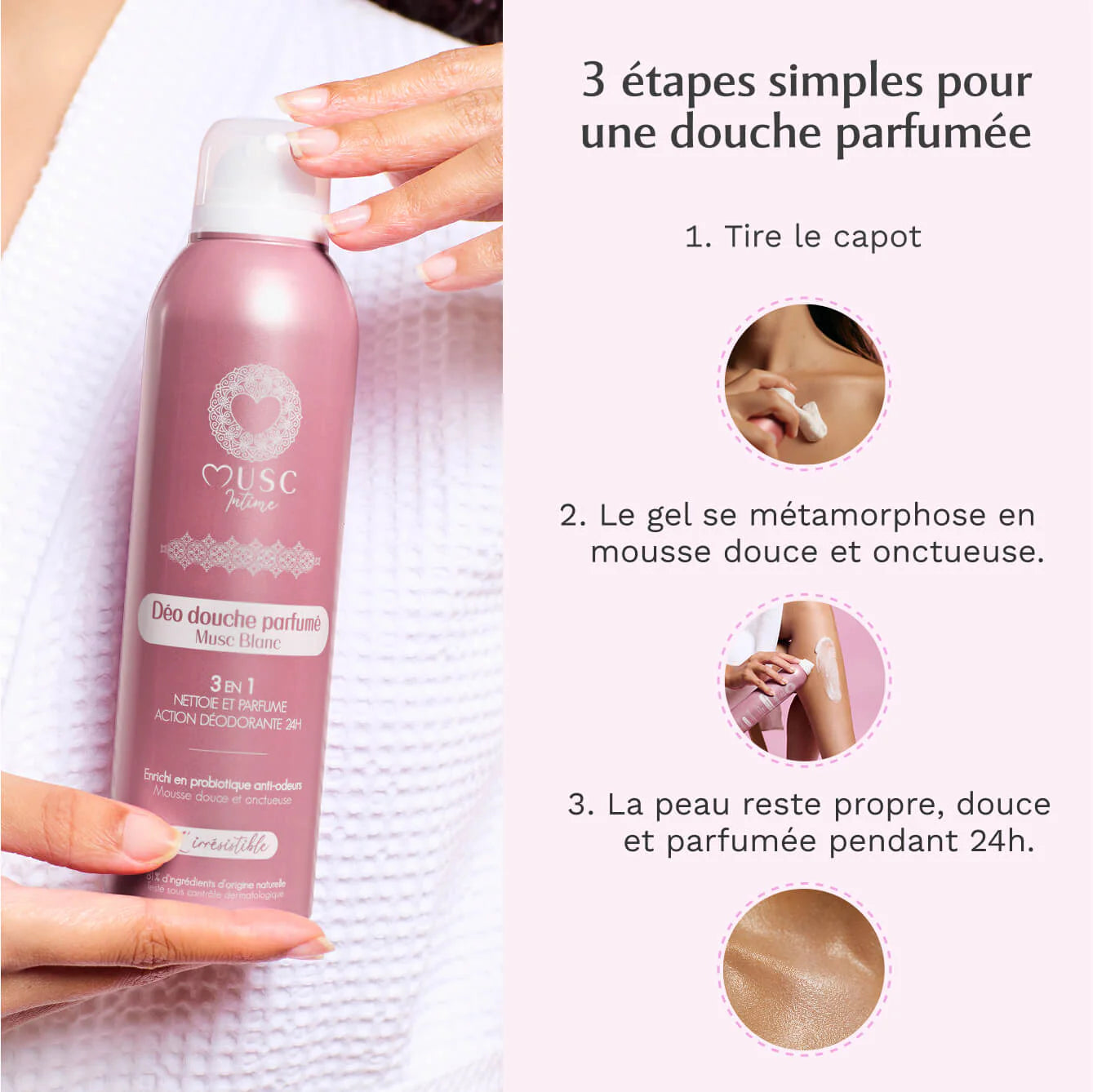 MUSC INTIME Déo douche parfumé Musc Blanc - L’Irresistible 200ml