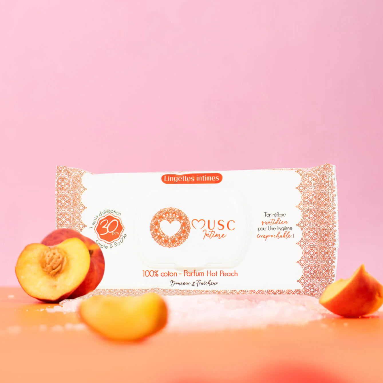 MUSC INTIME-Hot PEACH- 30 lingettes