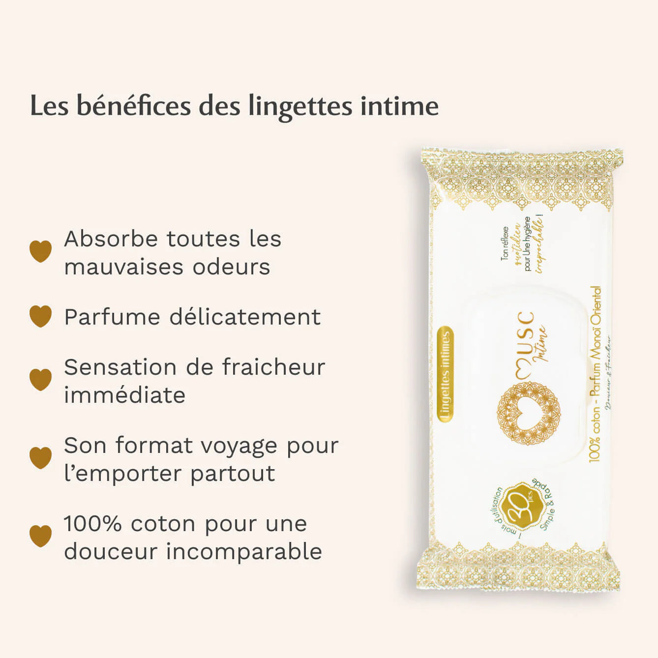 MUSC INTIME- Monoi oriental - 30 lingettes