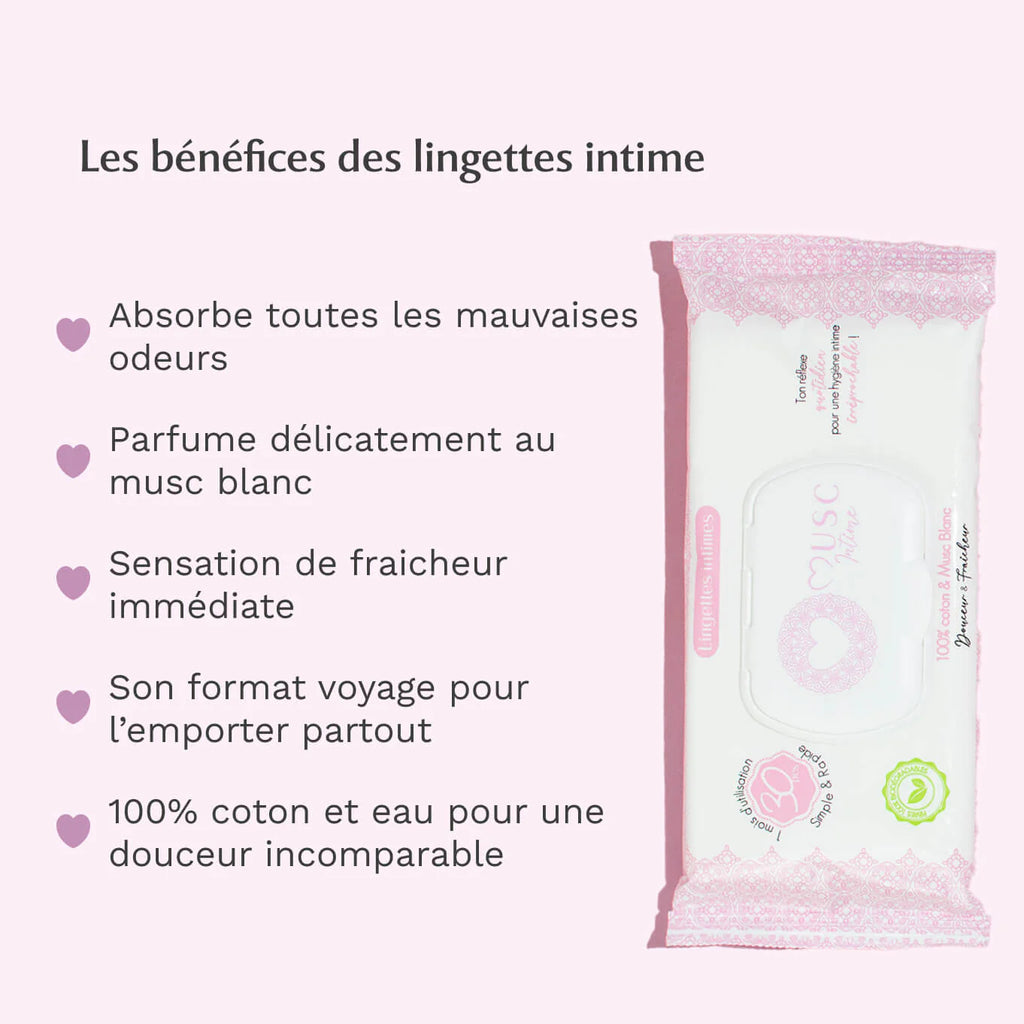 MUSC INTIME-Musc Blanc- 30 lingettes