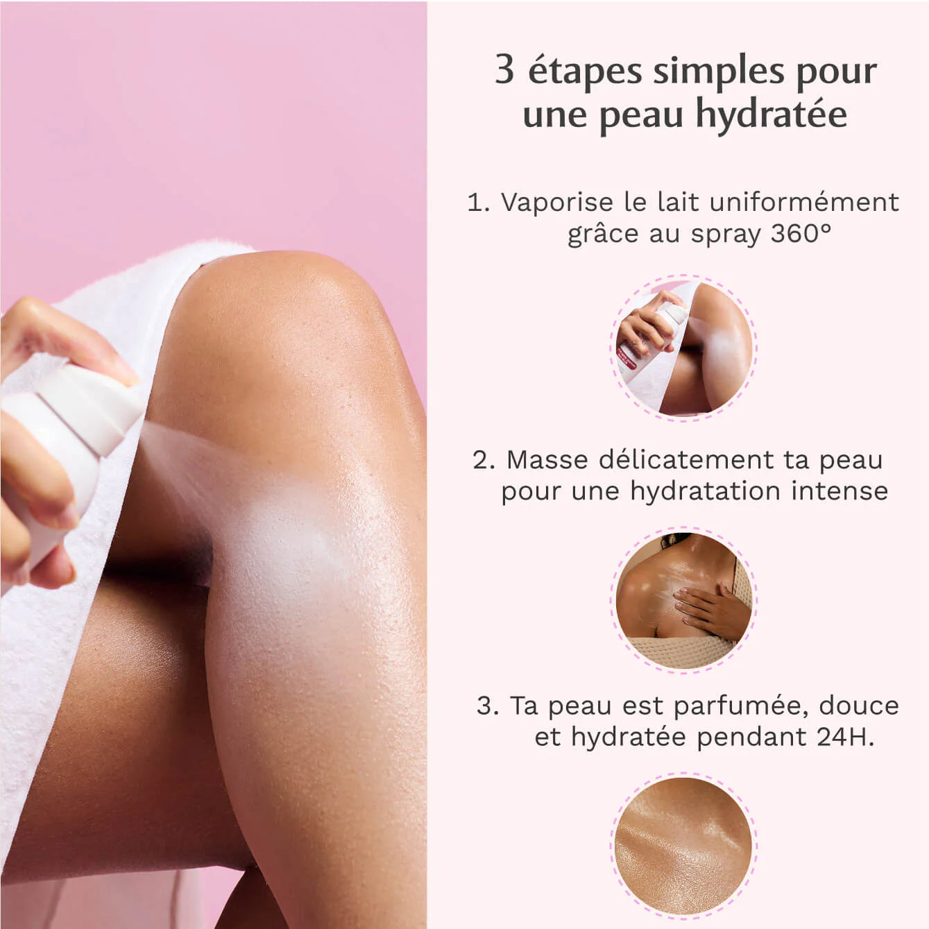 MUSC INTIME Offre duo Déo douche 3en 1 + Lait en spray parfumé Rose Mystik - L’Envoutante