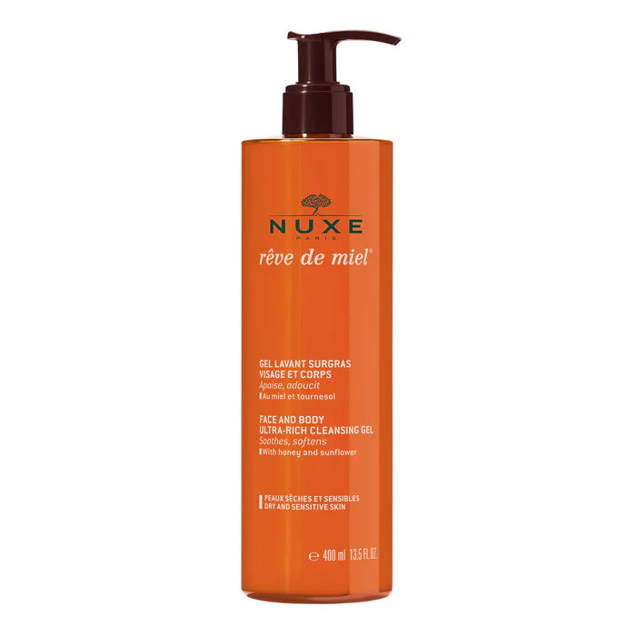 NUXE REVE DE MIEL Gel lavant surgras visage et corps 400 ML