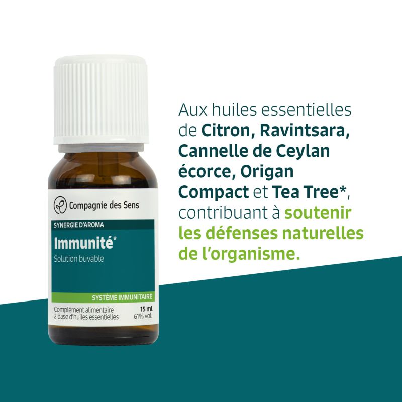 COMPAGNIE DES SENS - IMMUNITÉ - Huiles essentielles en solution buvable 15 Ml